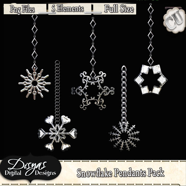 SNOWFLAKE PENDANTS PACK CU - FULL SIZE - Click Image to Close